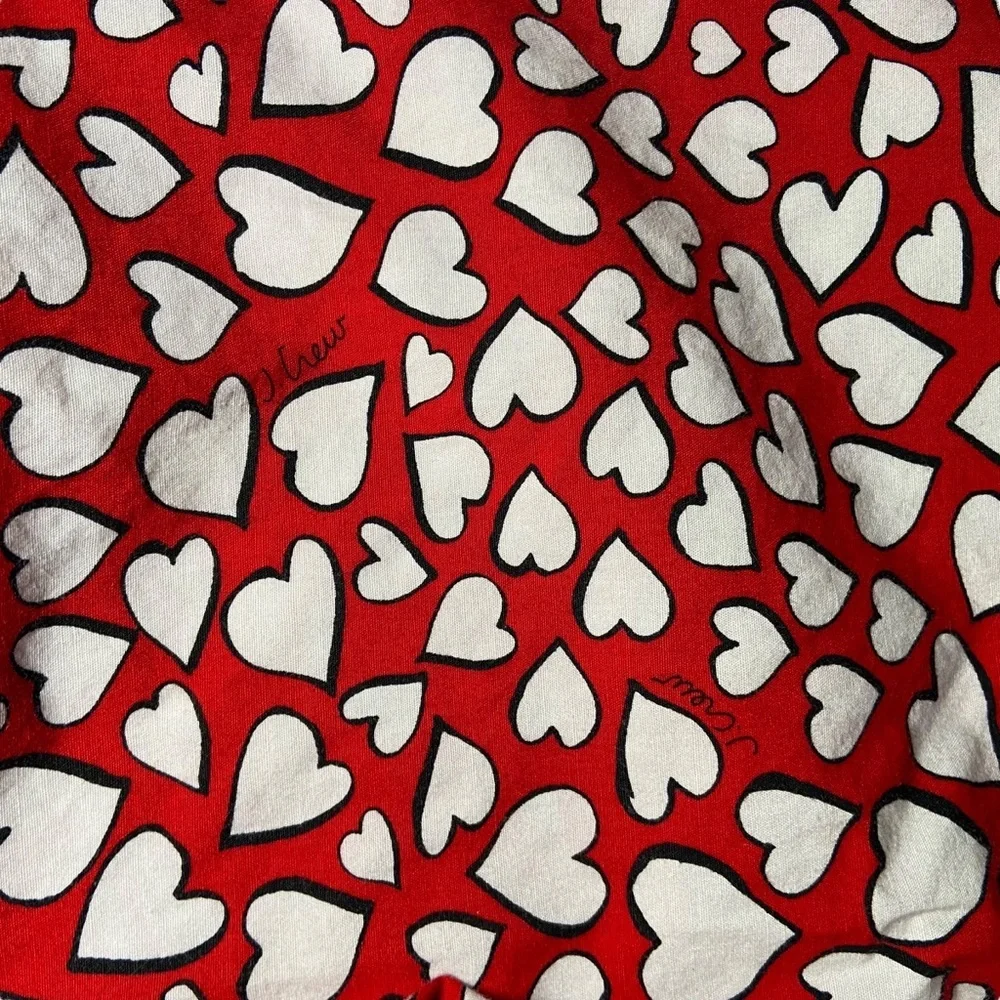 J Crew Vintage 90s Valentines Day Heart Pajama Bottoms Pants Loungewear